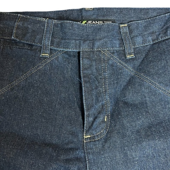 DKNY Wide Leg Jeans W/Gold Zig Zag Threading Sz.6 - Picture 5 of 16